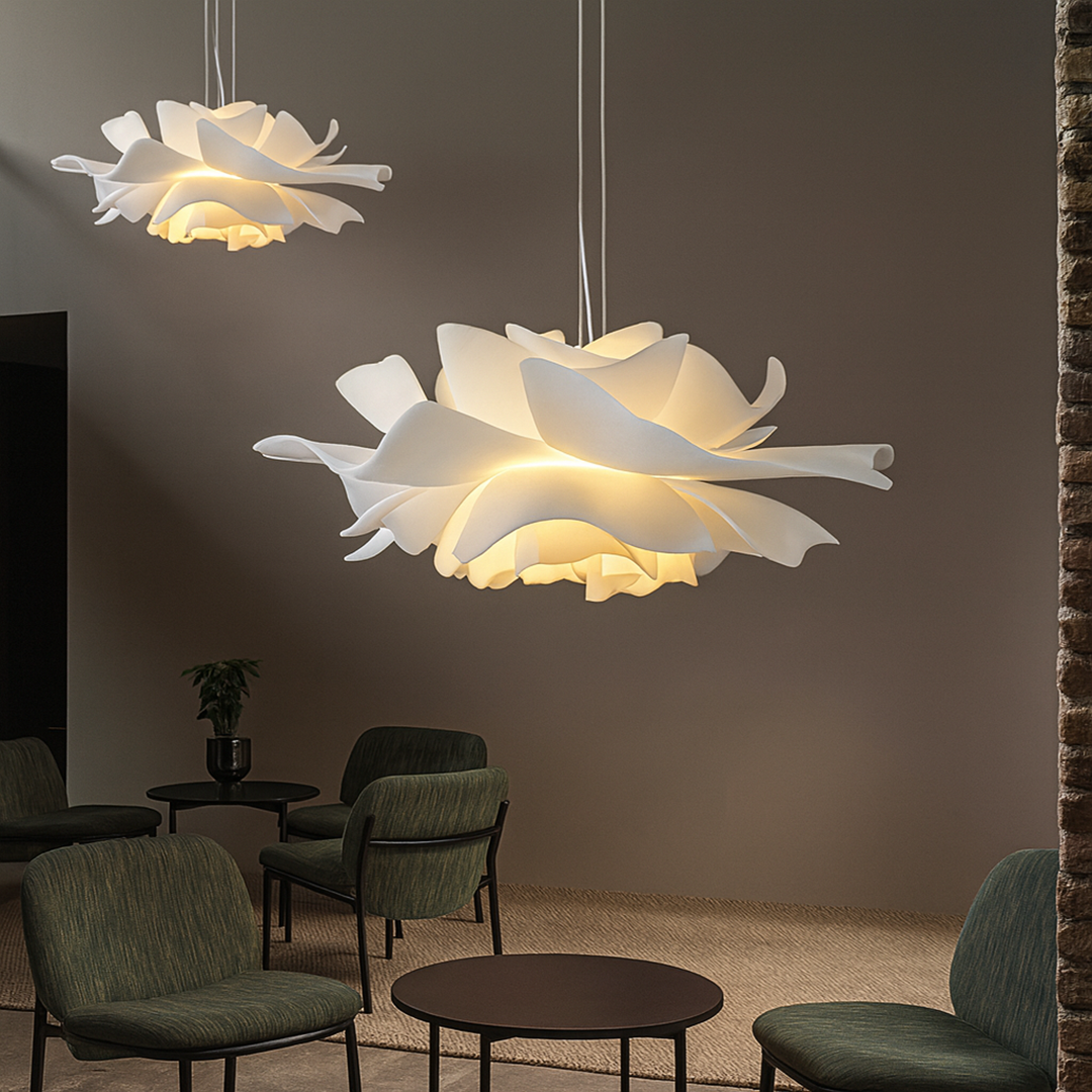 Flower Petal Pendant Lamp – Sculptural Organic Layered Design Statement