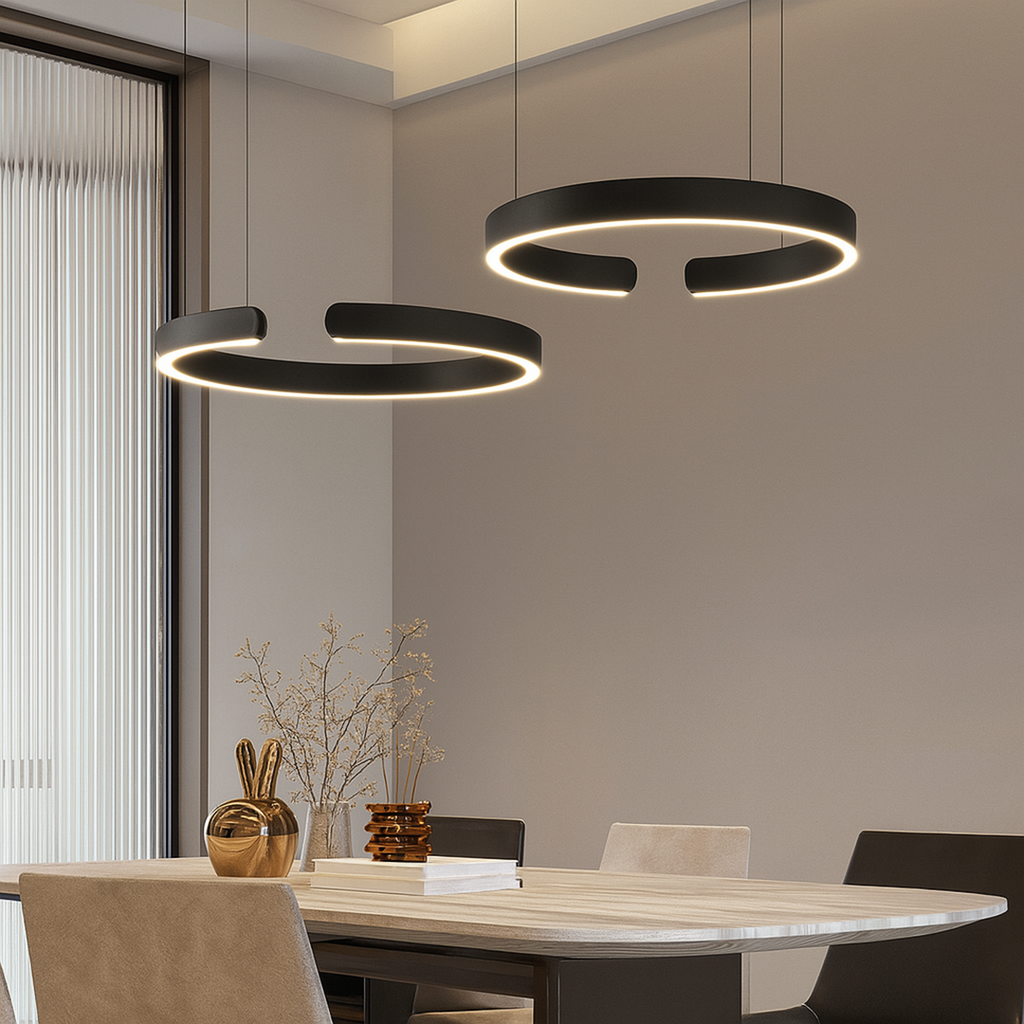 Circular Ring Pendant Lamp – Modern Minimalist LED Suspension Design