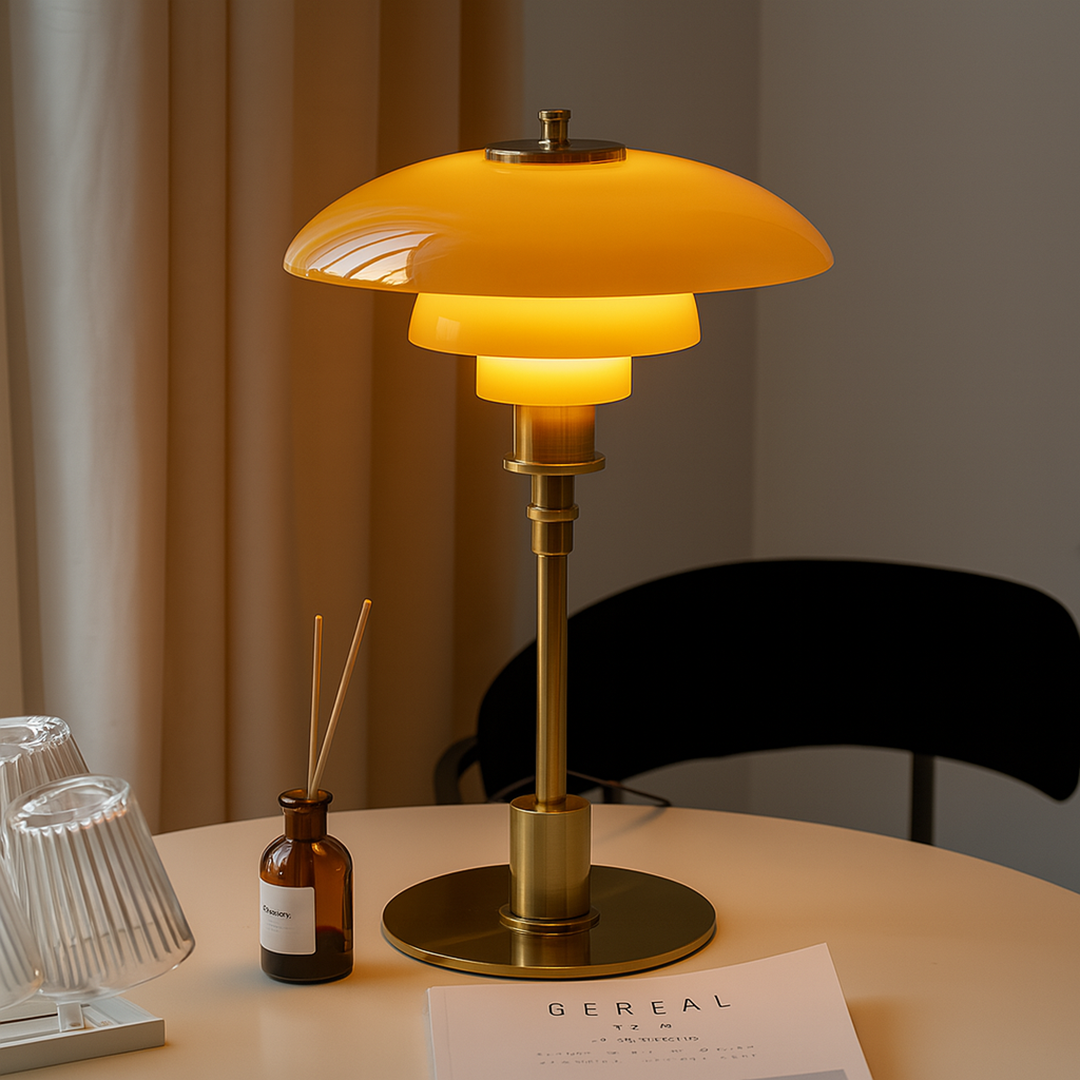 Matte Metal Table Lamp – Danish Scandinavian Sculptural Design