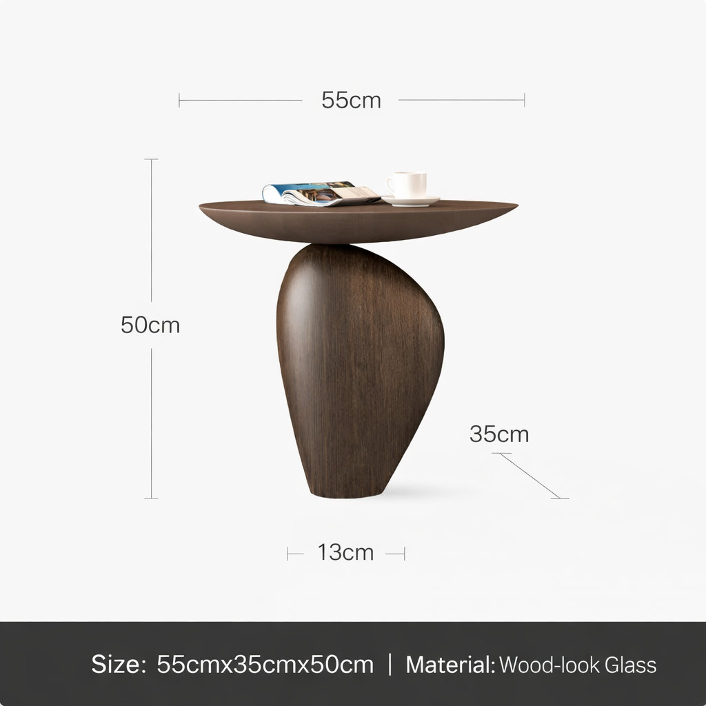 Sculptural Pedestal Side Table Modern Wabi Sabi Accent Table