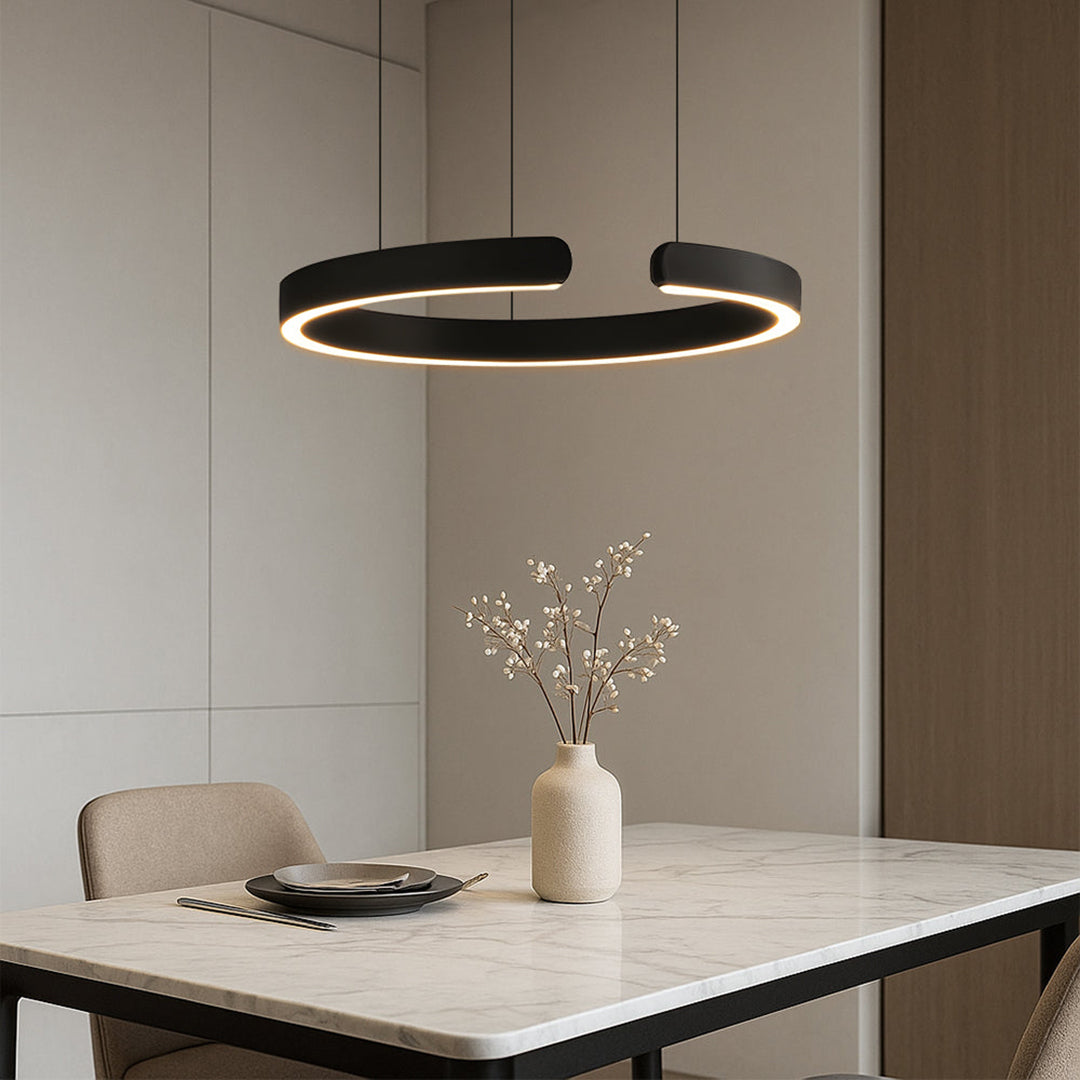 Circular Ring Pendant Lamp – Modern Minimalist LED Suspension Design