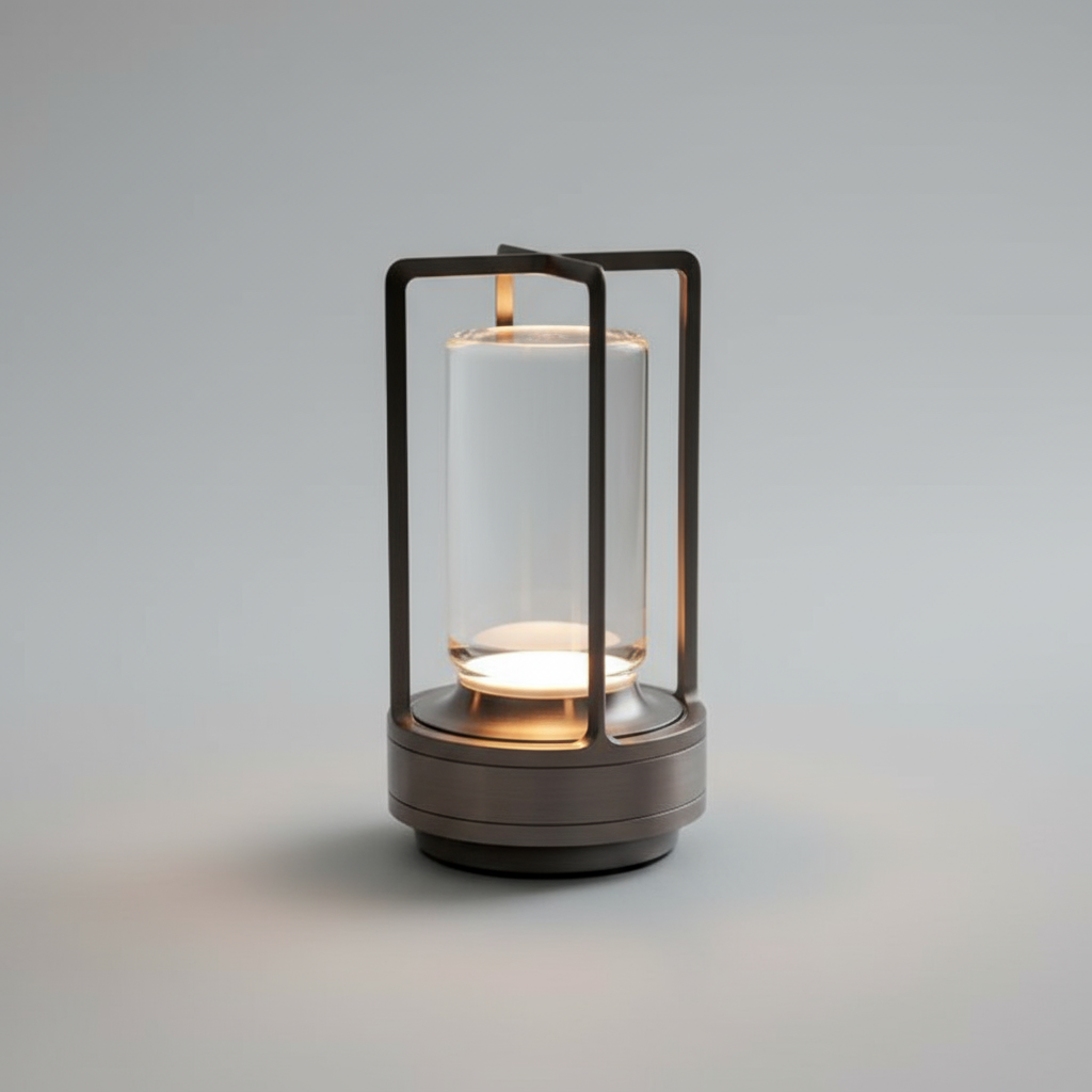 Modern Glass Cylinder Table Lamp