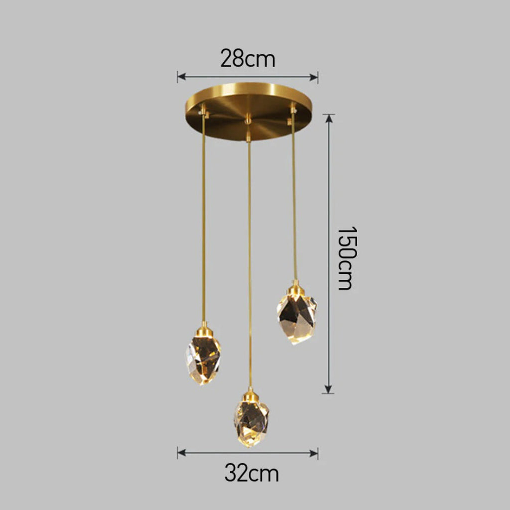 Crystal Brass Pendant Light