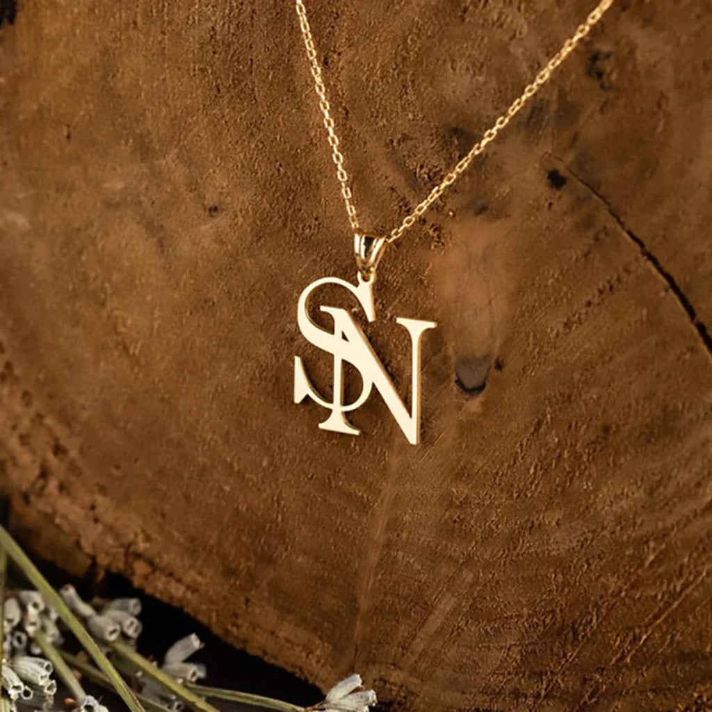 Custom Initial Necklace for Women - Personalized Letter Pendant in Stainless Steel - Minimalist Everyday Jewelry Gift