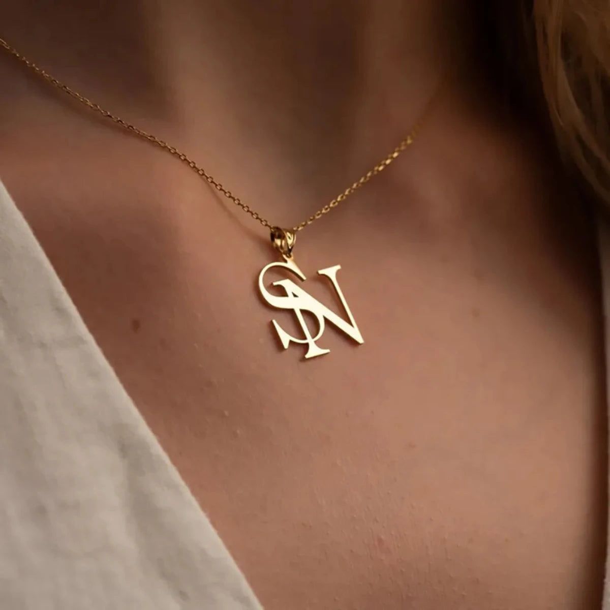 Custom Initial Necklace for Women - Personalized Letter Pendant in Stainless Steel - Minimalist Everyday Jewelry Gift