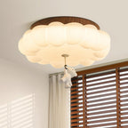 LED Ceiling Light Acrylic and Metal 50cm Diameter | Bear and Cloud Design | Soft Warm White Lighting for Kids Rooms