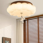 LED Ceiling Light Acrylic and Metal 50cm Diameter | Bear and Cloud Design | Soft Warm White Lighting for Kids Rooms