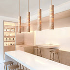 Natural Stone Cylinder Pendant Light