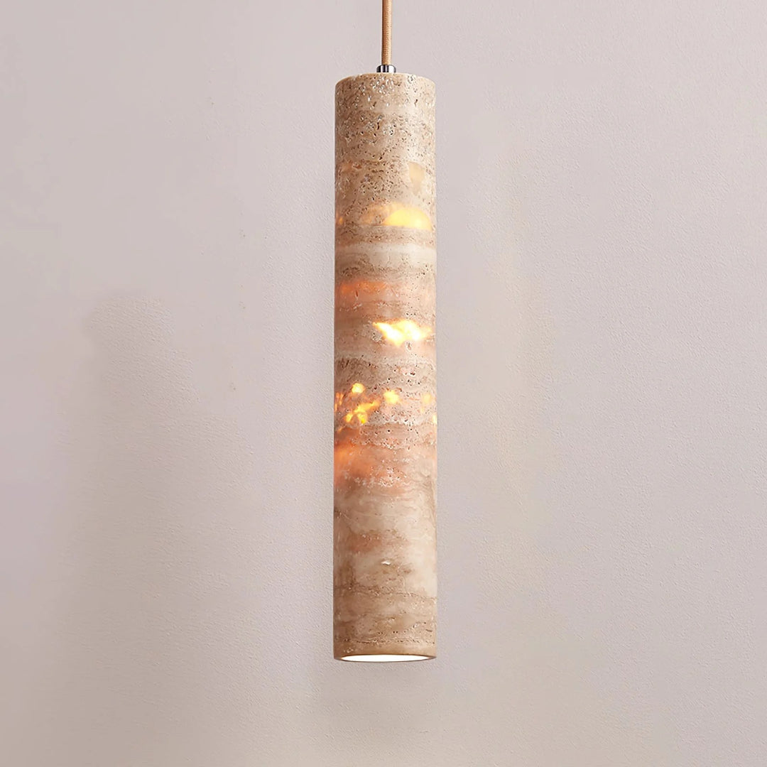 Natural Stone Cylinder Pendant Light