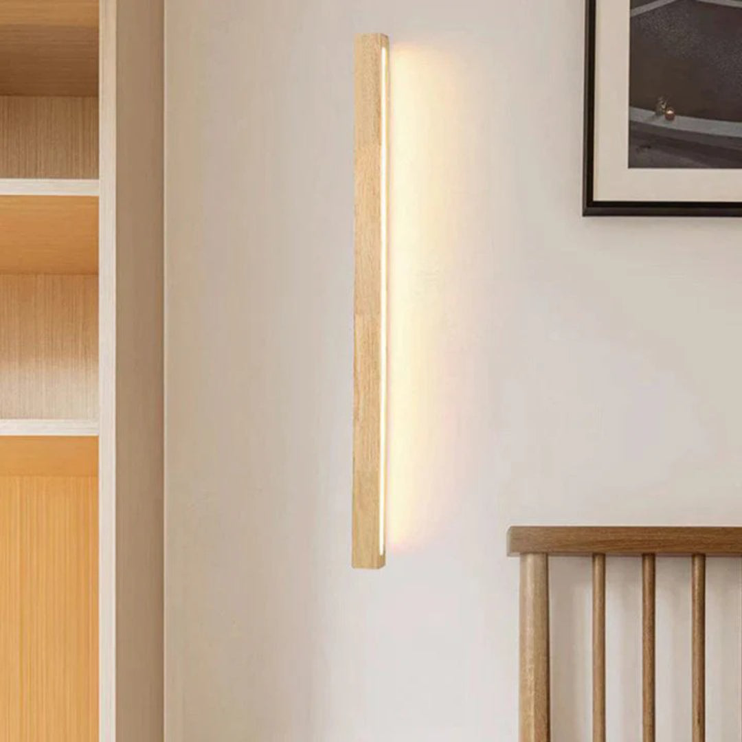 Minimalist Wooden Linear Wall Light