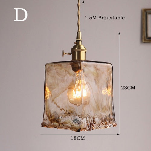 Zina Suspension Géométrique Vintage Verre. Laiton. Salon - Neutralighting