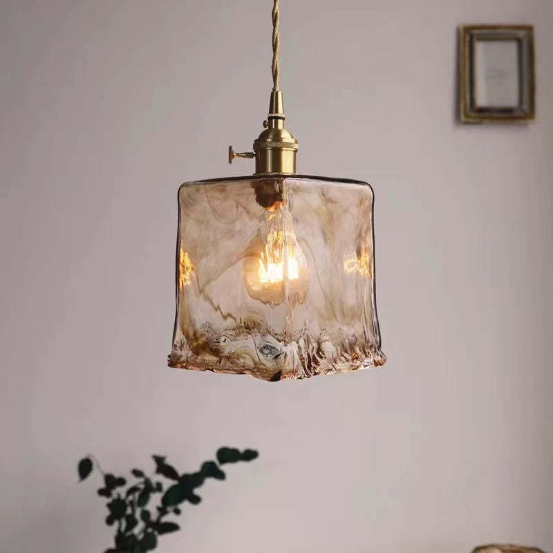 Zina Suspension Géométrique Vintage Verre. Laiton. Salon - Neutralighting