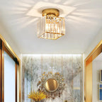 Crystal Metal Cube Ceiling Light