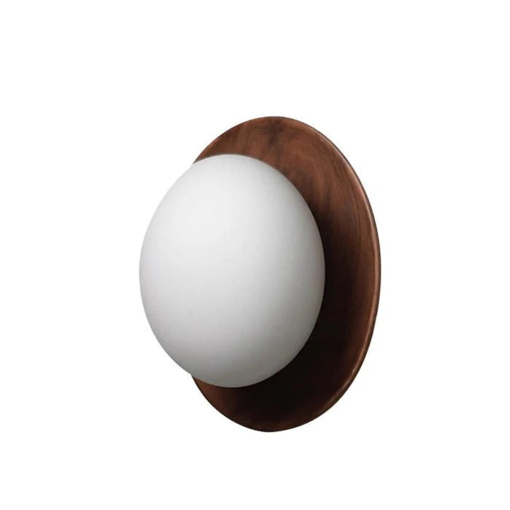 Wooden Round Wall Light