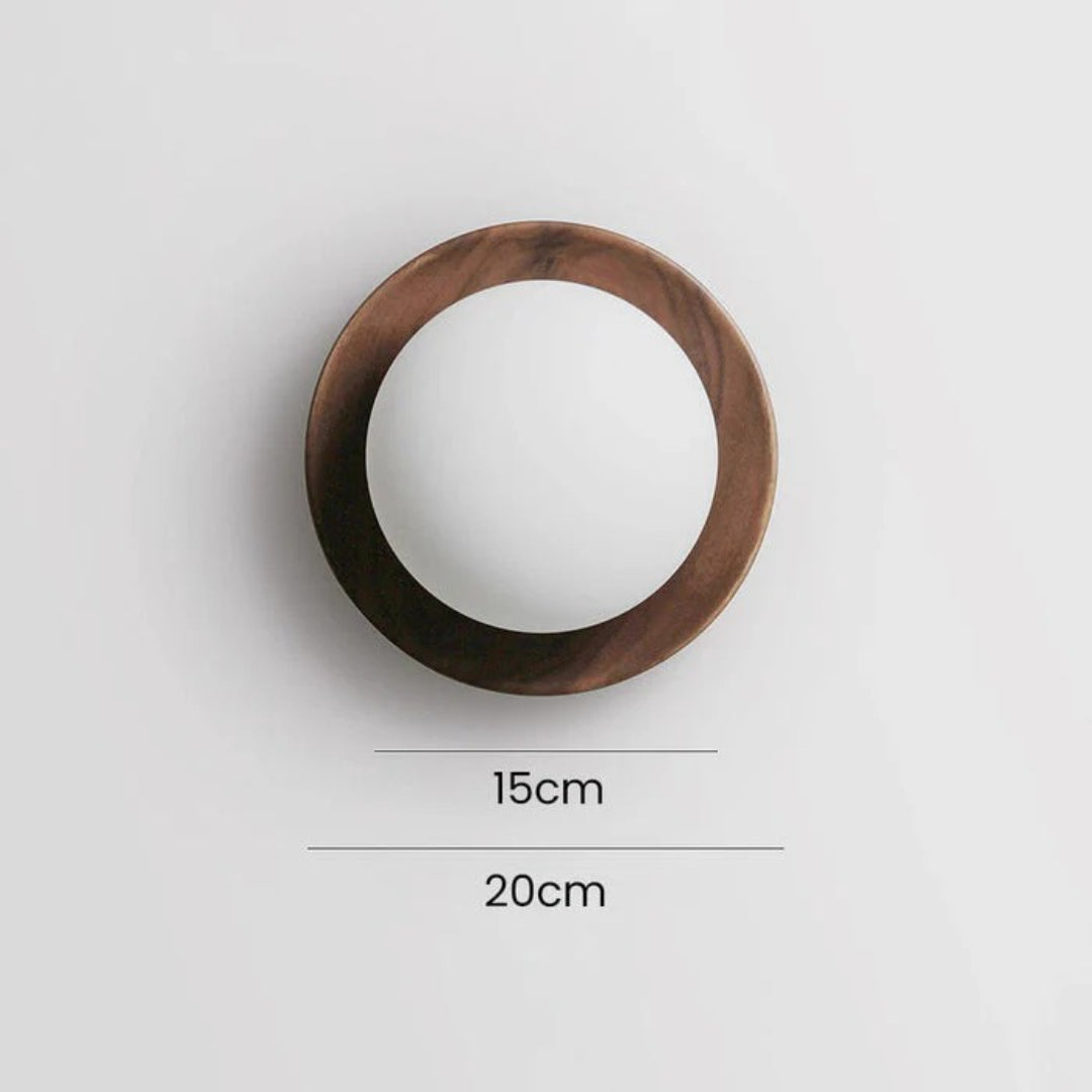 Wooden Round Wall Light