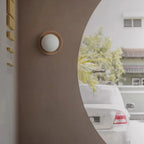 Wooden Round Wall Light
