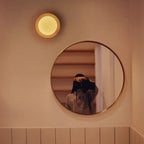 Wooden Round Wall Light