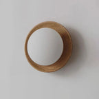 Wooden Round Wall Light