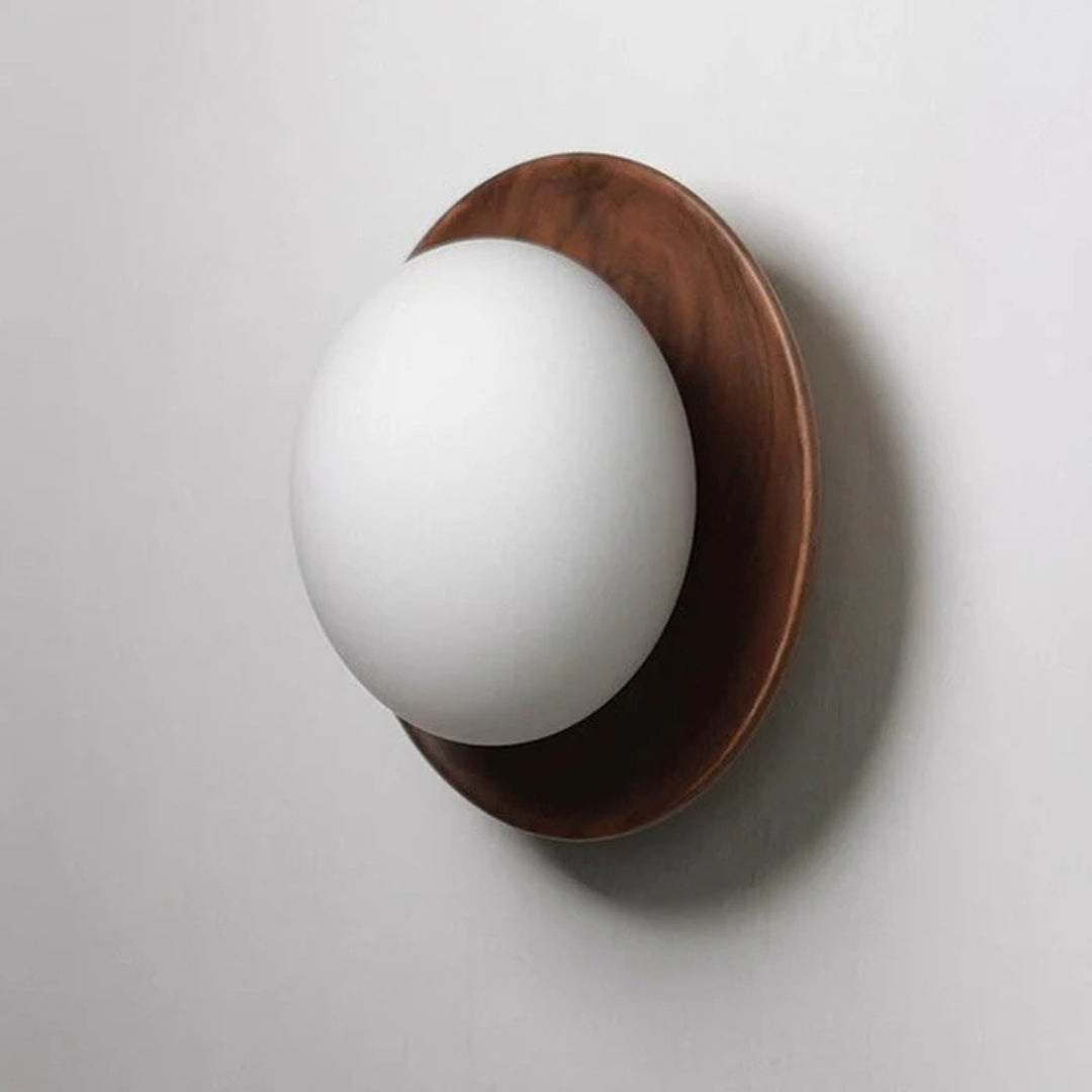 Wooden Round Wall Light