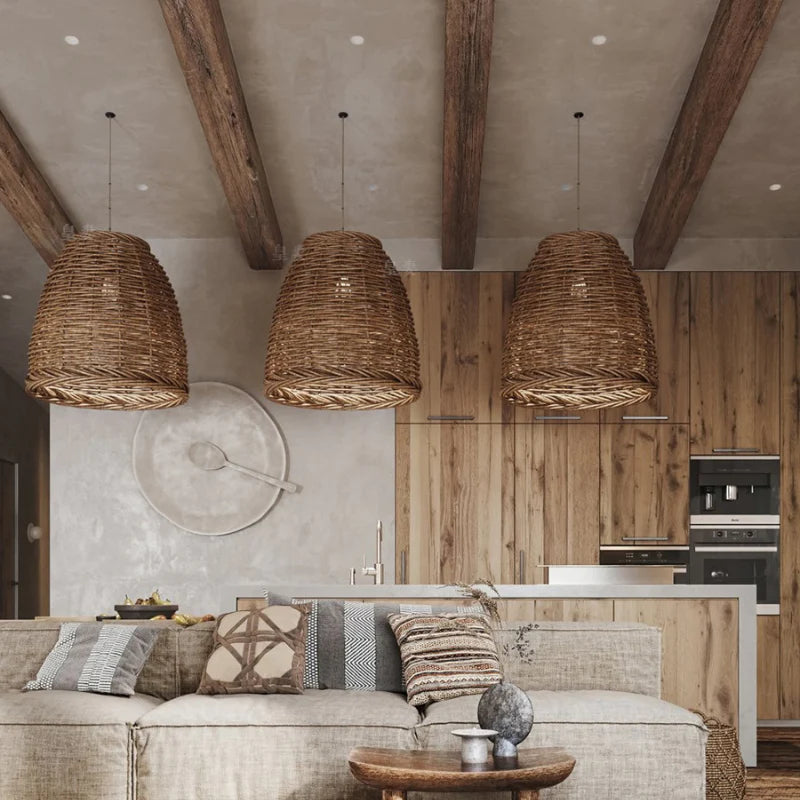 Ritta Suspension LED Vintage Rotin Salon/Chambre à Coucher - Neutralighting