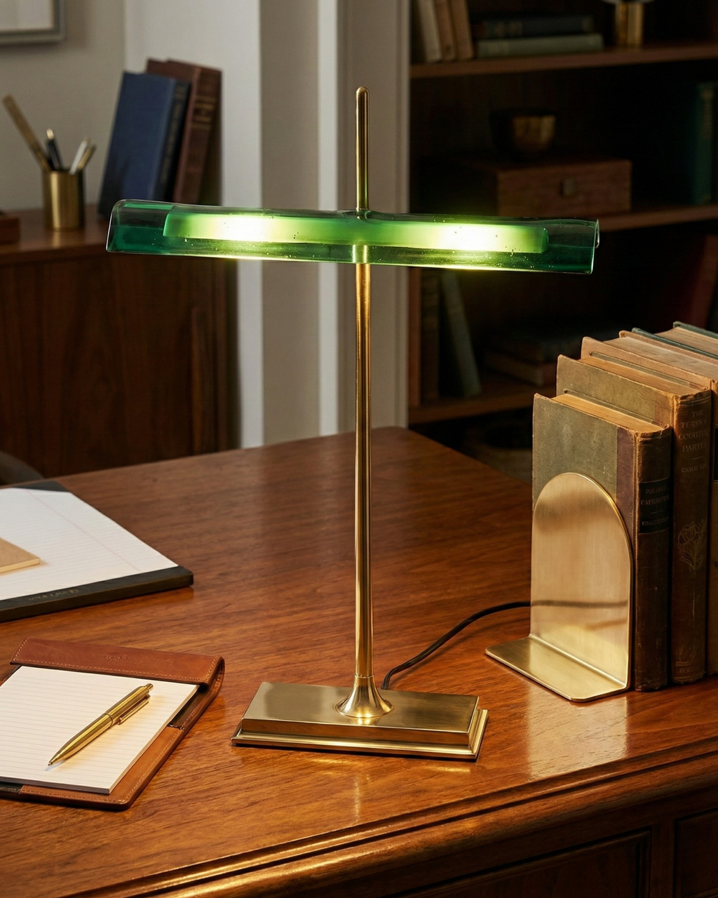 Desk Lamp Aluminum and Optical Acrylic | Integrated LED 3000K | USB Charging Port | Touch Dimmer and Weighted Base