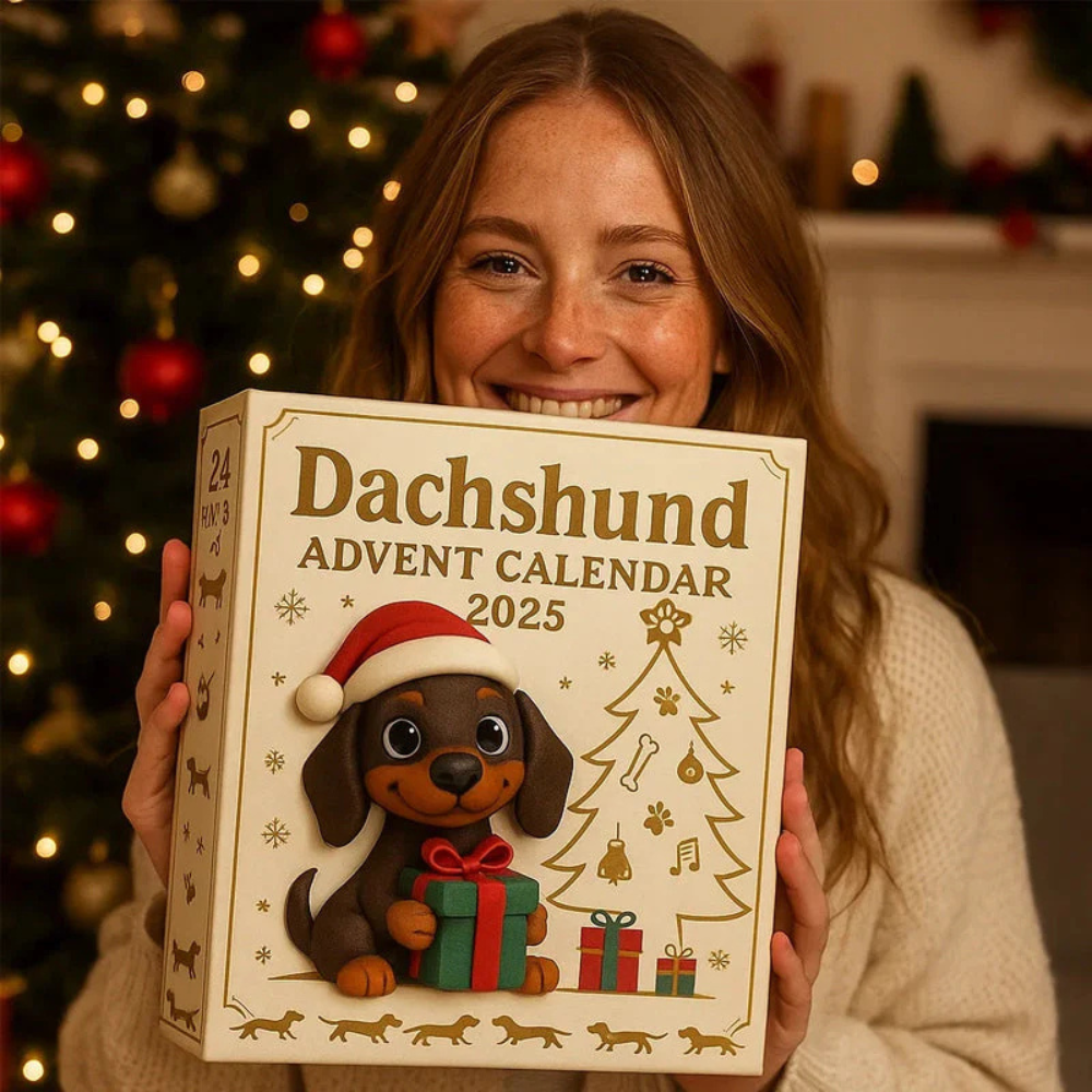 Dachshund Advent Calendar 2026 with 24 Hand-Painted Dachshund Figurines | Collectible Christmas Countdown Set for Dog Lovers