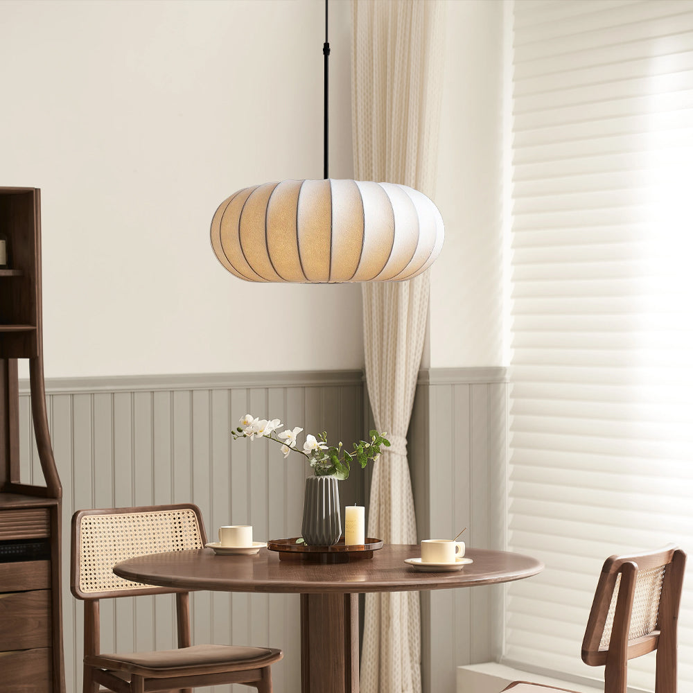 Layered Silk Pendant Lamp – Organic Sculptural Design For High Ceilings