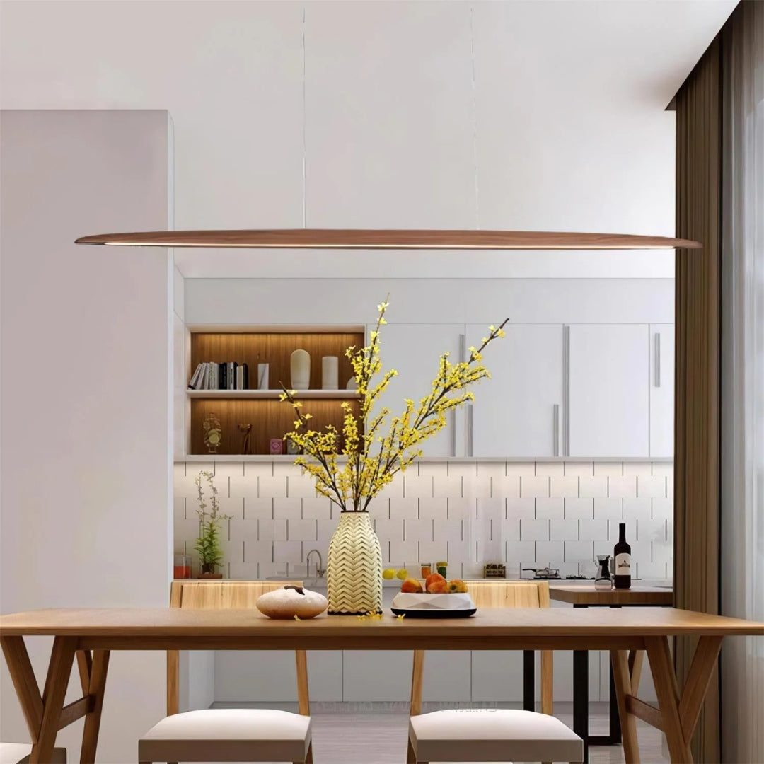 Japandi Wooden Linear Pendant Light