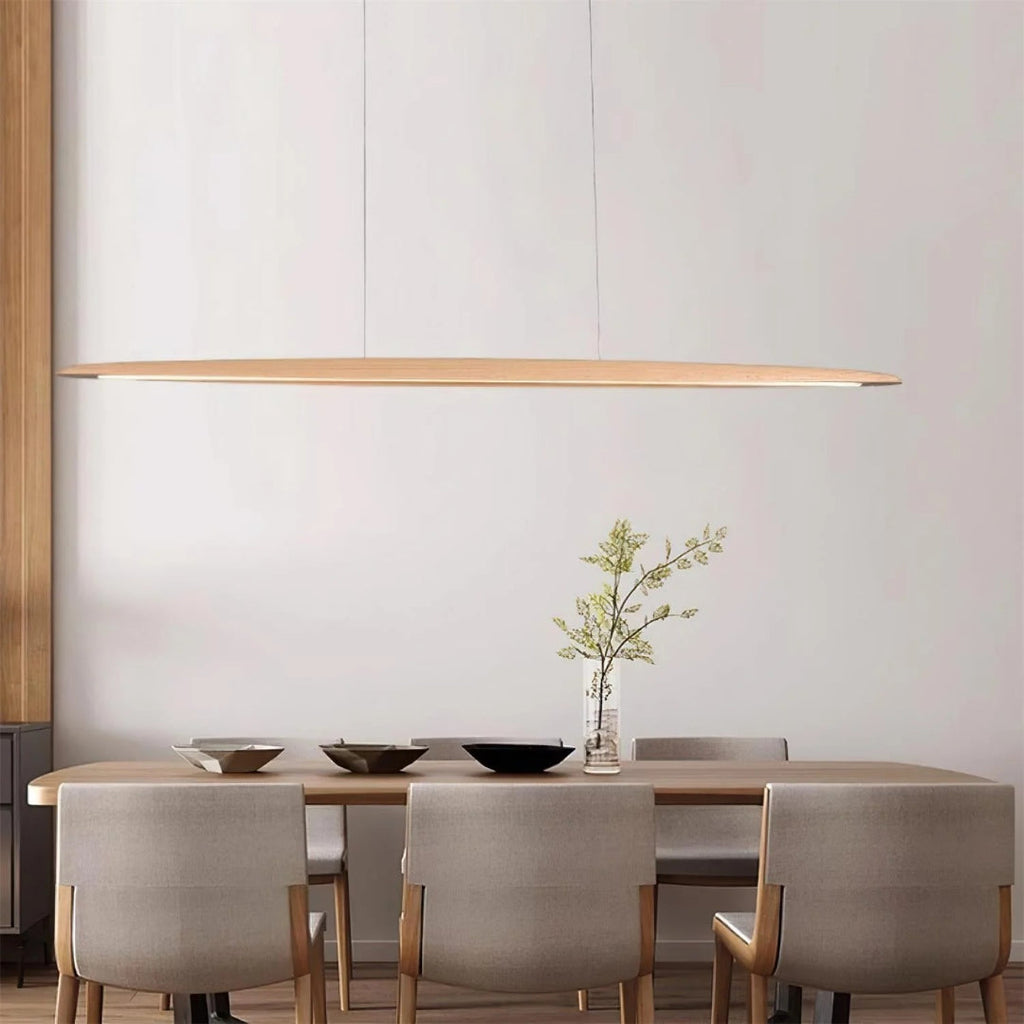 Japandi Wooden Linear Pendant Light