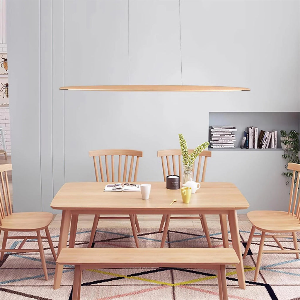 Japandi Wooden Linear Pendant Light