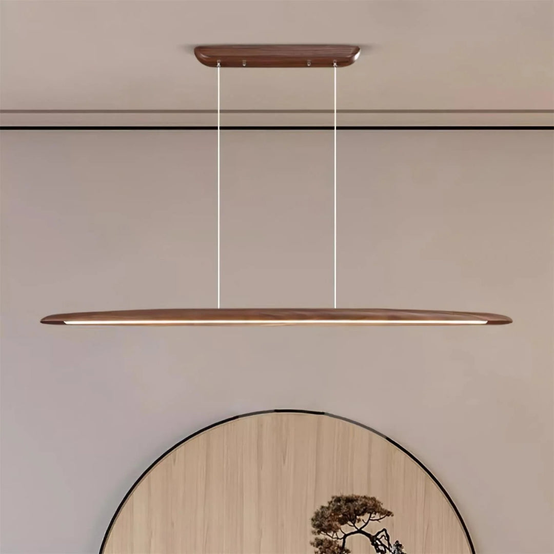 Japandi Wooden Linear Pendant Light