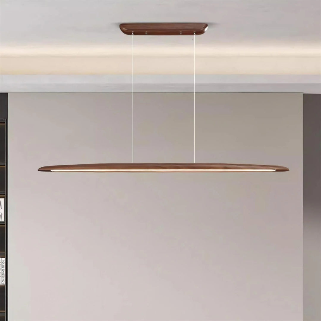 Japandi Wooden Linear Pendant Light