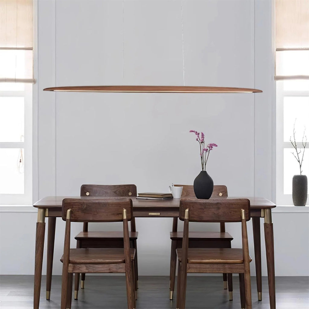 Japandi Wooden Linear Pendant Light