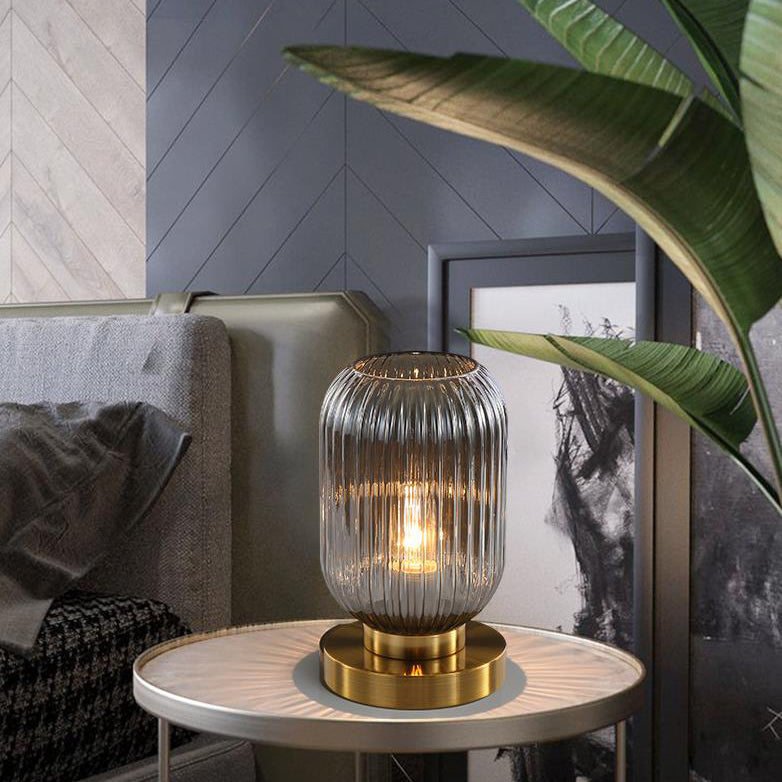 Table Lamp Glass and Iron | Modern Minimalist Style | Soft Ambient Lighting for Bedrooms and Living Room Side Tables