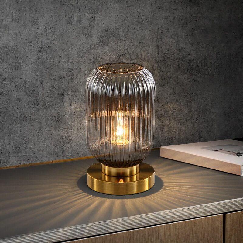 Table Lamp Glass and Iron | Modern Minimalist Style | Soft Ambient Lighting for Bedrooms and Living Room Side Tables
