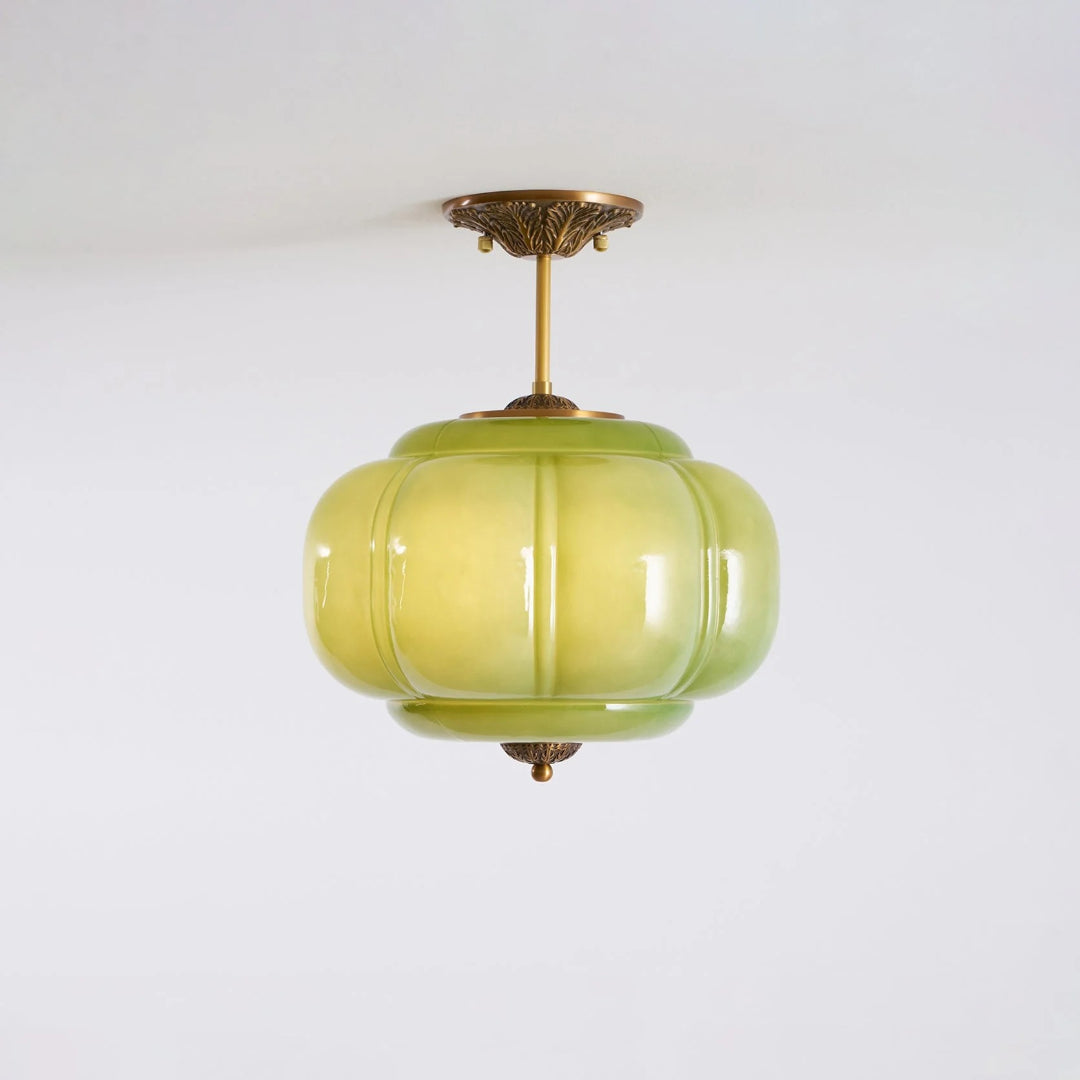 Vintage Ribbed Glass Ceiling Light