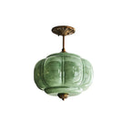 Vintage Ribbed Glass Ceiling Light