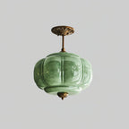 Vintage Ribbed Glass Ceiling Light
