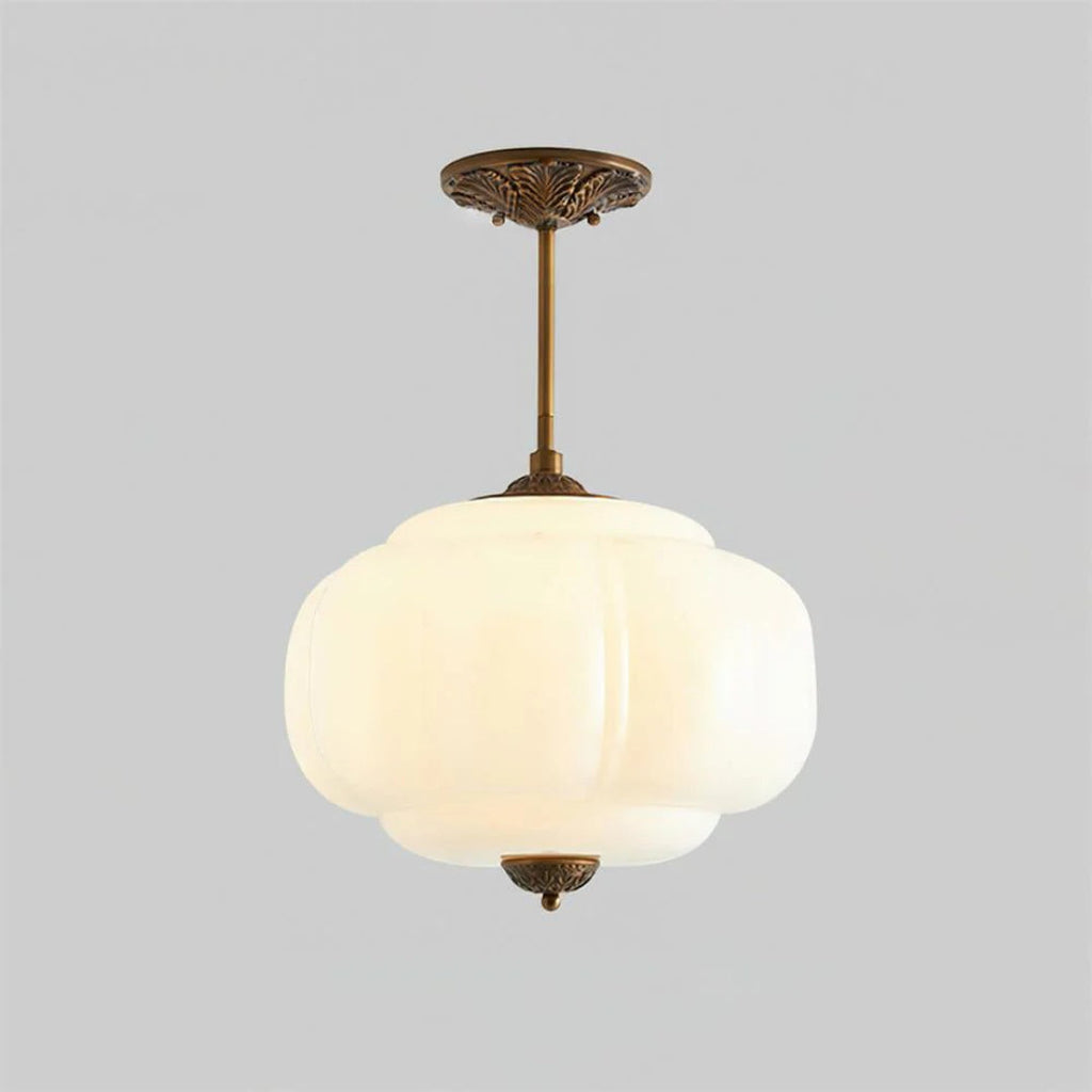 Vintage Ribbed Glass Ceiling Light