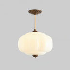 Vintage Ribbed Glass Ceiling Light