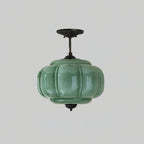 Vintage Ribbed Glass Ceiling Light