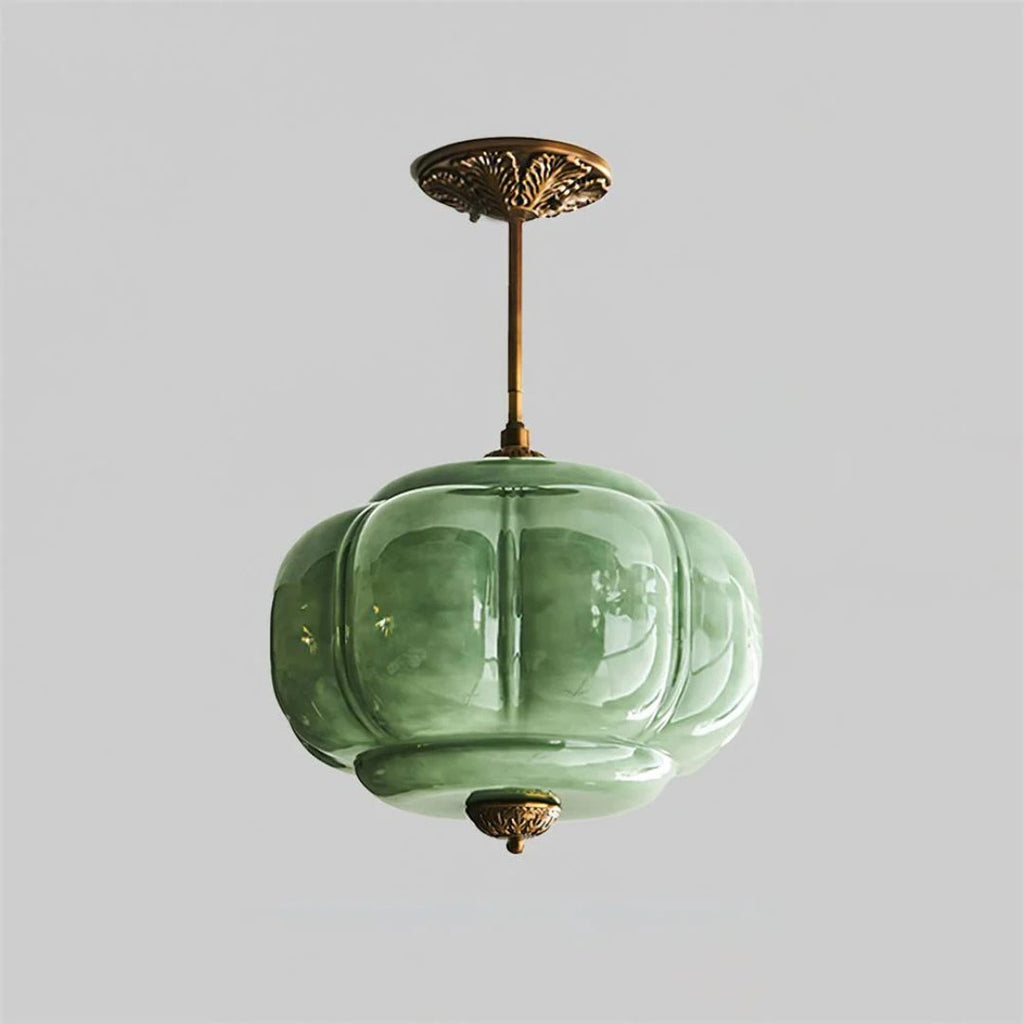 Vintage Ribbed Glass Ceiling Light