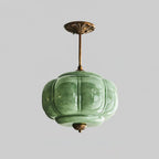 Vintage Ribbed Glass Ceiling Light