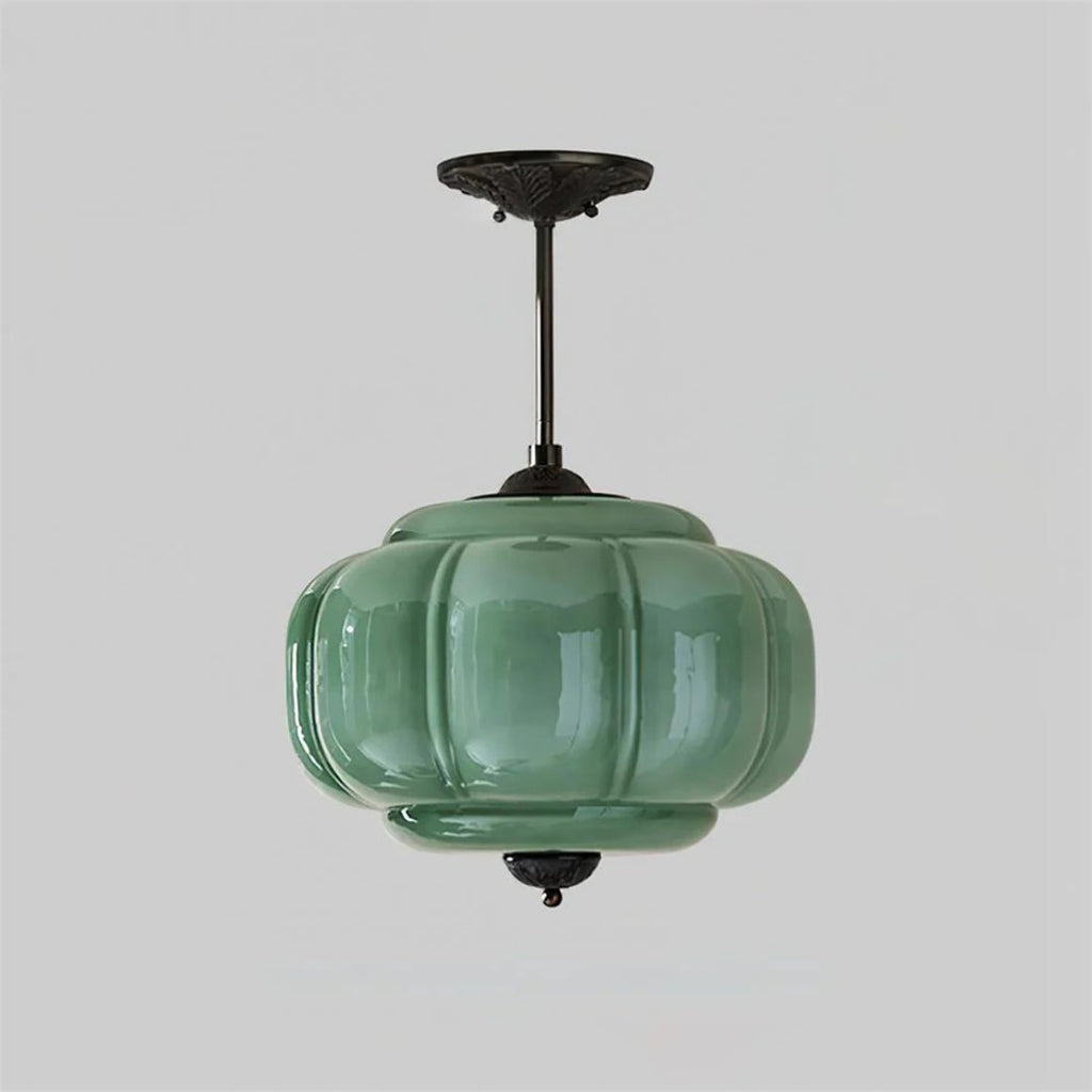 Vintage Ribbed Glass Ceiling Light