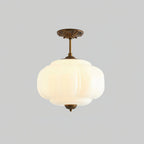 Vintage Ribbed Glass Ceiling Light
