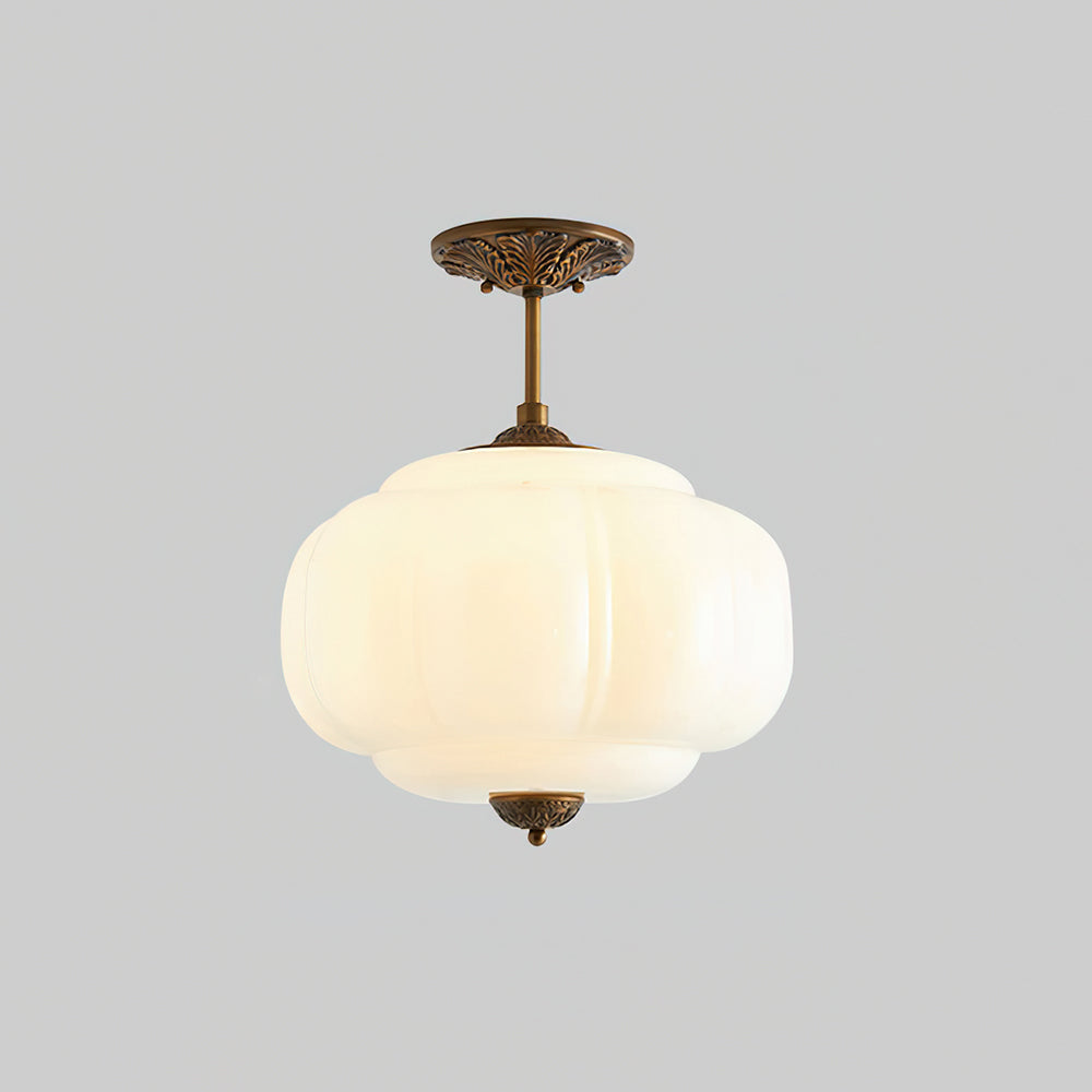 Eldio Lampe Plafond Semi-Encastrée en Verre Vert - Neutralighting
