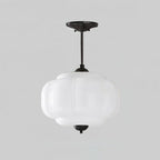 Vintage Ribbed Glass Ceiling Light