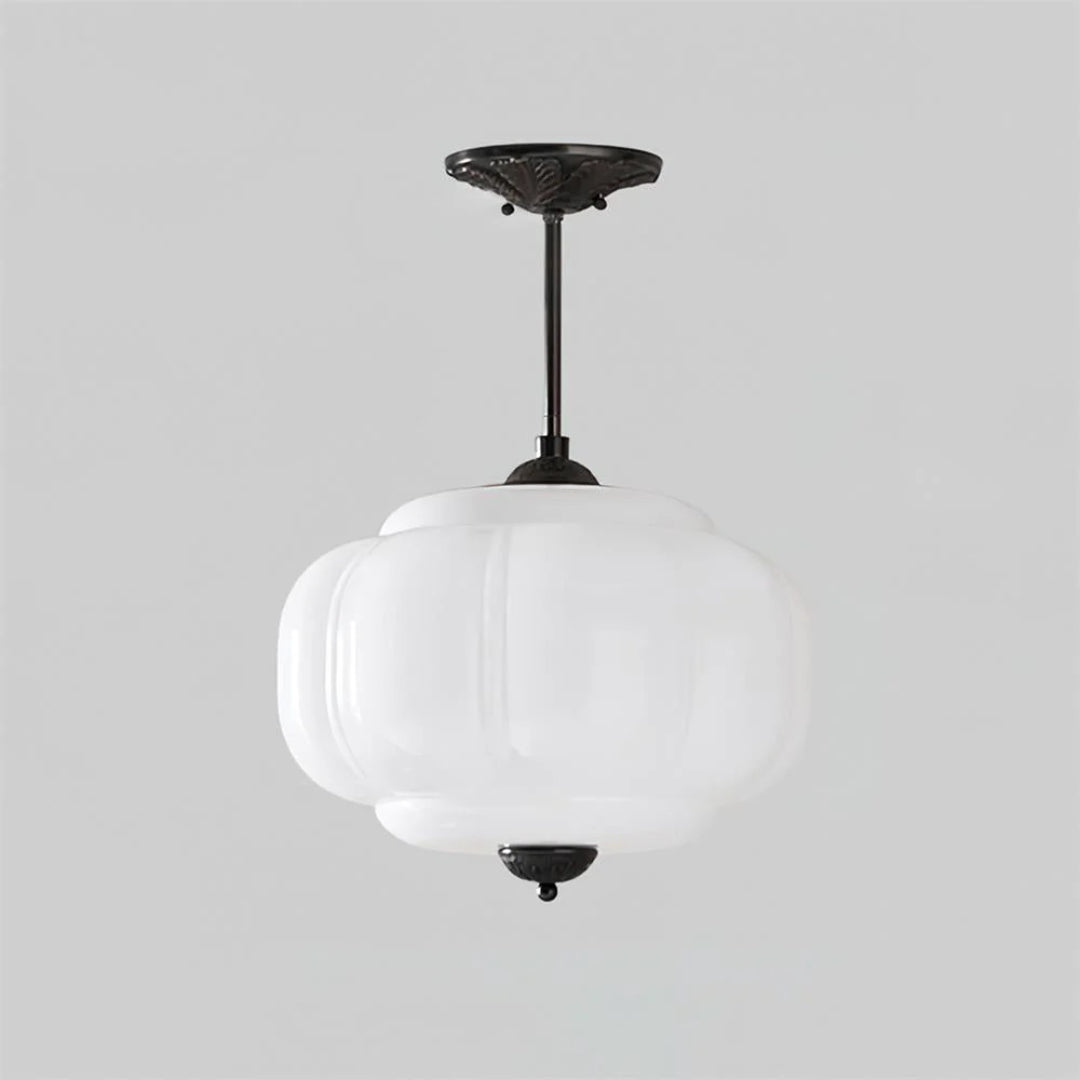 Vintage Ribbed Glass Ceiling Light