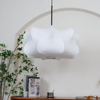Mulberry Silk Pendant Light | Adjustable Metal Suspension | Soft Diffused Lighting for Living Rooms and Bedrooms