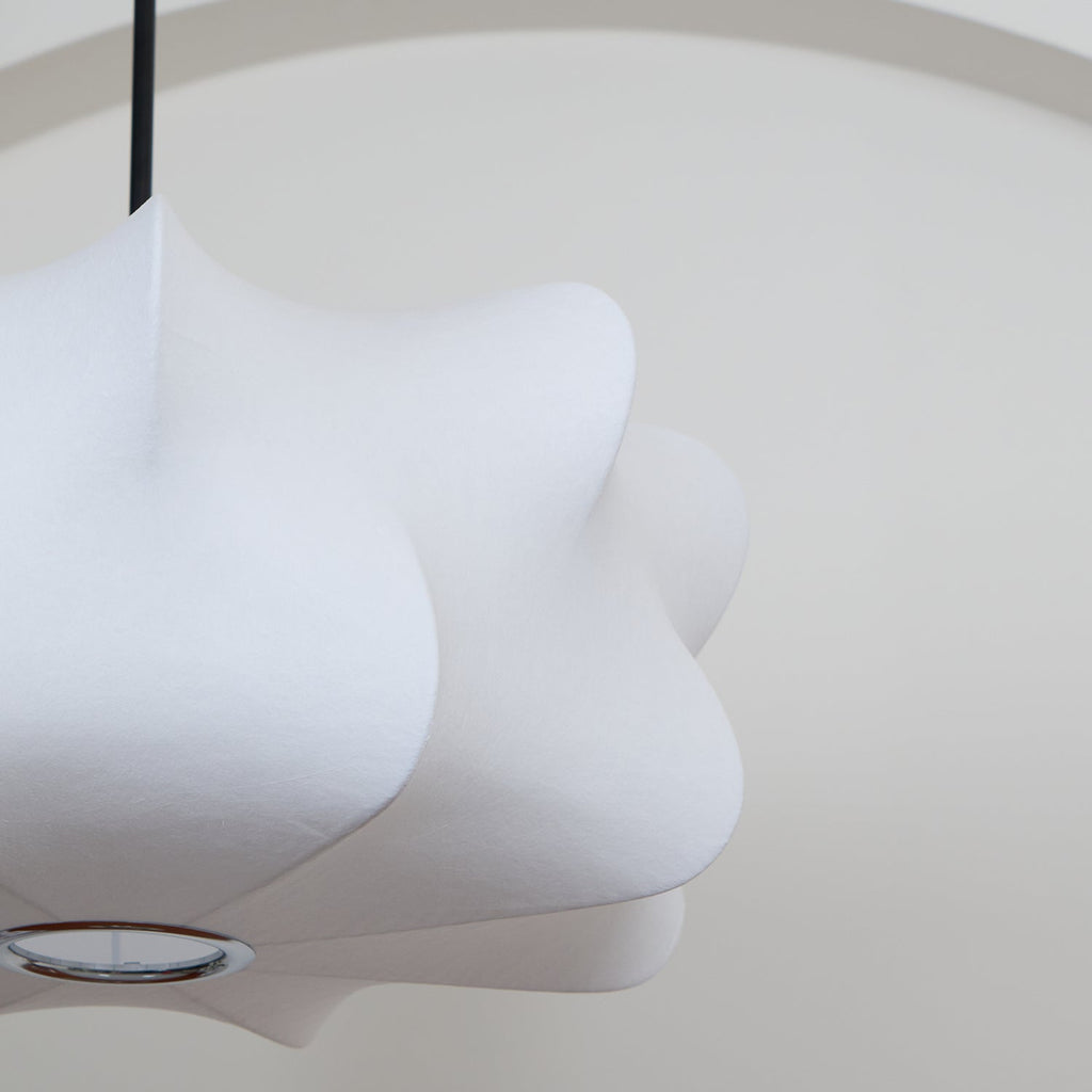 Mulberry Silk Pendant Light | Adjustable Metal Suspension | Soft Diffused Lighting for Living Rooms and Bedrooms